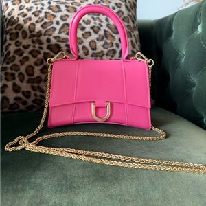 Pink Handbag with Gold Chain